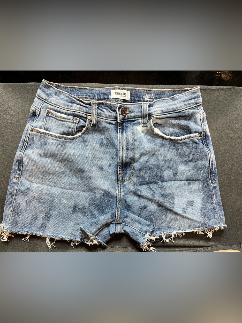 Kensie Faded Blue High-Rise Denim Cutoff Shorts